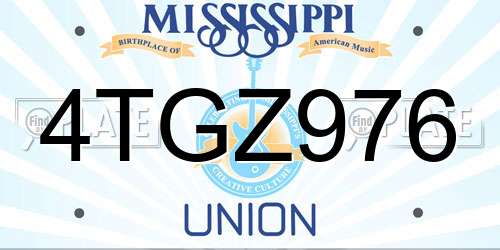 4TGZ976 Mississippi License Plate