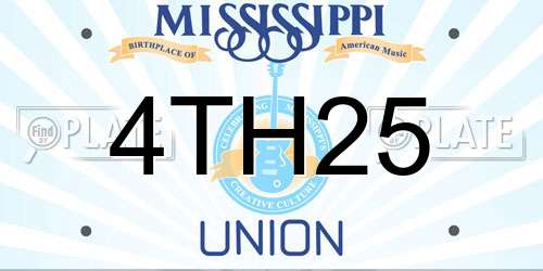 4TH25 Mississippi License Plate