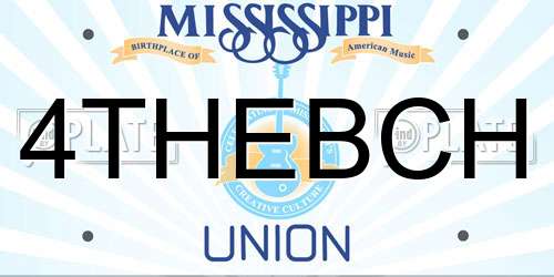 4THEBCH Mississippi License Plate