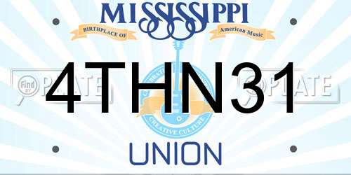4THN31 Mississippi License Plate