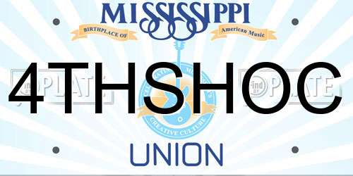 4THSHOC Mississippi License Plate