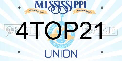 4TOP21 Mississippi License Plate