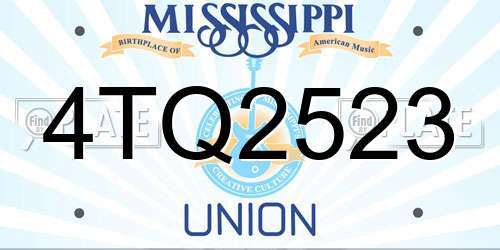 4TQ2523 Mississippi License Plate