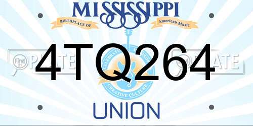4TQ264 Mississippi License Plate