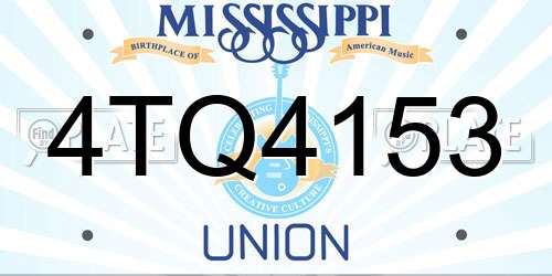 4TQ4153 Mississippi License Plate