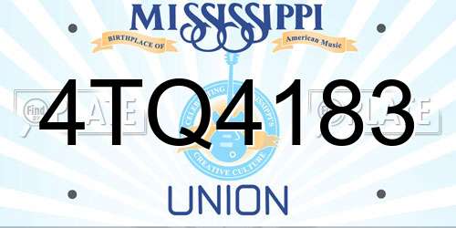 4TQ4183 Mississippi License Plate
