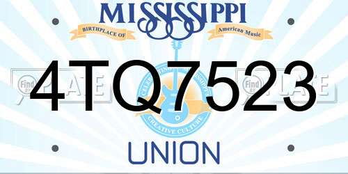 4TQ7523 Mississippi License Plate