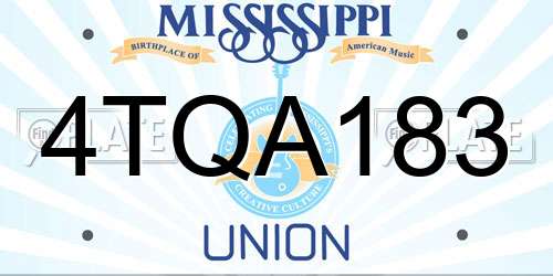 4TQA183 Mississippi License Plate