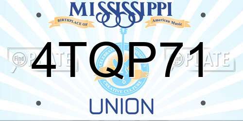 4TQP71 Mississippi License Plate