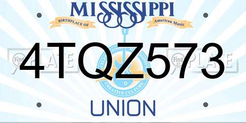 4TQZ573 Mississippi License Plate