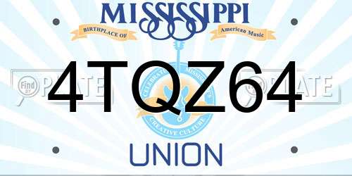 4TQZ64 Mississippi License Plate
