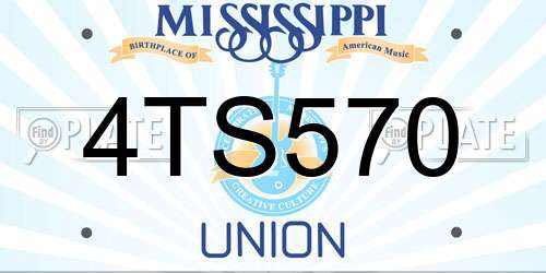 4TS570 Mississippi License Plate