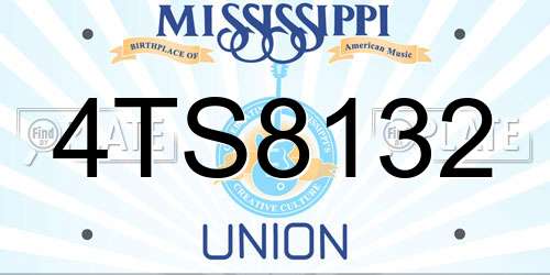 4TS8132 Mississippi License Plate