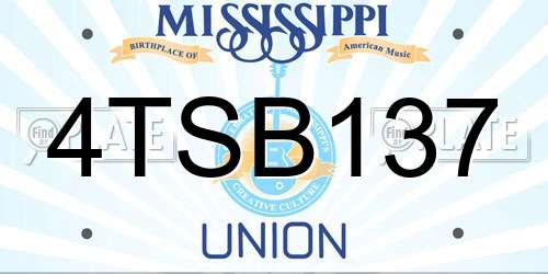 4TSB137 Mississippi License Plate