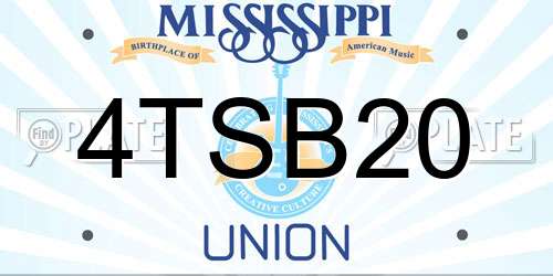 4TSB20 Mississippi License Plate