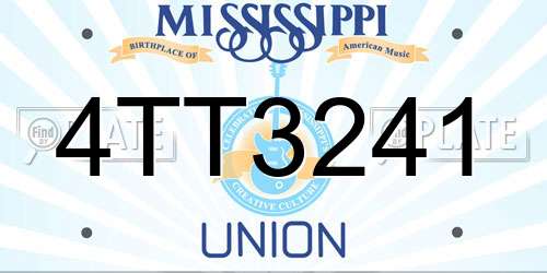 4TT3241 Mississippi License Plate