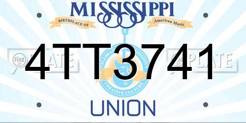 4TT3741 Mississippi License Plate