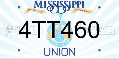 4TT460 Mississippi License Plate