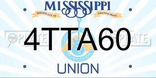 4TTA60 Mississippi License Plate