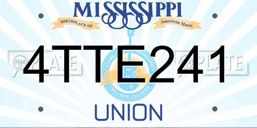 4TTE241 Mississippi License Plate