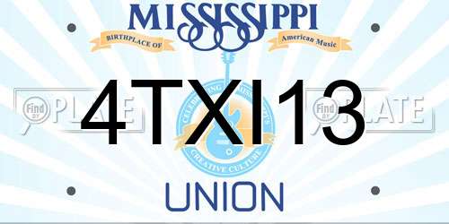 4TXI13 Mississippi License Plate