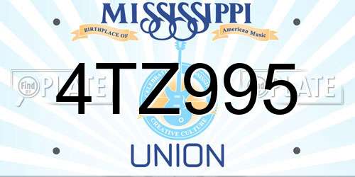 4TZ995 Mississippi License Plate
