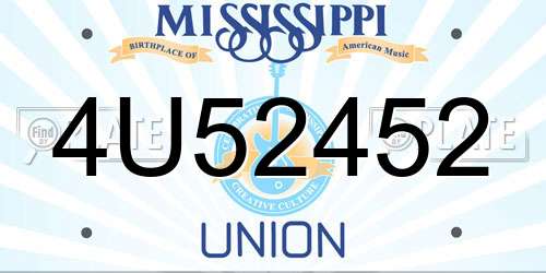 4U52452 Mississippi License Plate
