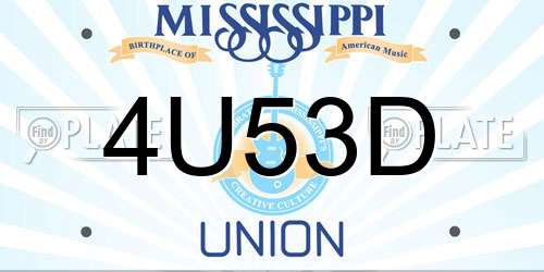 4U53D Mississippi License Plate