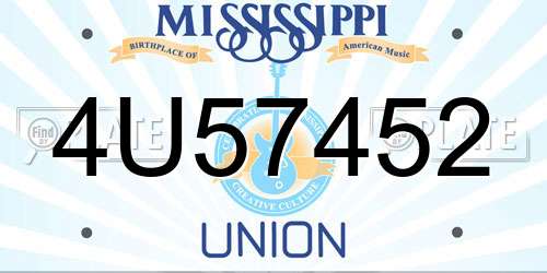 4U57452 Mississippi License Plate