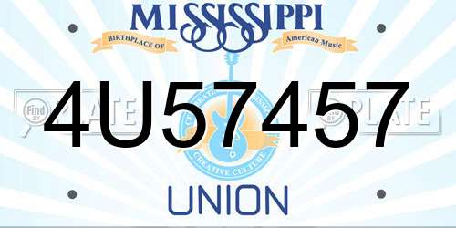 4U57457 Mississippi License Plate