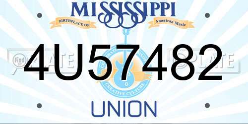 4U57482 Mississippi License Plate