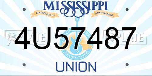 4U57487 Mississippi License Plate