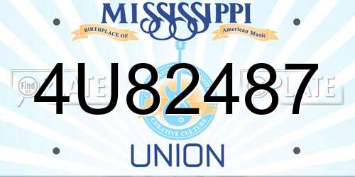 4U82487 Mississippi License Plate