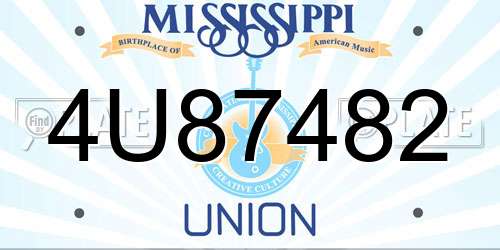 4U87482 Mississippi License Plate