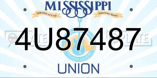 4U87487 Mississippi License Plate
