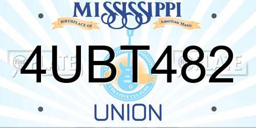 4UBT482 Mississippi License Plate