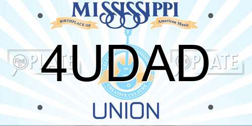 4UDAD Mississippi License Plate