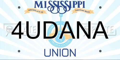 4UDANA Mississippi License Plate