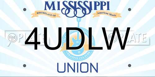 4UDLW Mississippi License Plate