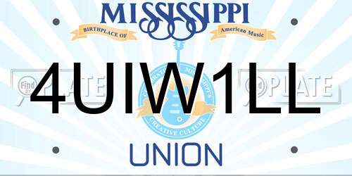 4UIW1LL Mississippi License Plate