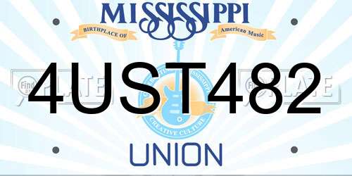 4UST482 Mississippi License Plate