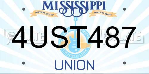 4UST487 Mississippi License Plate