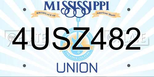 4USZ482 Mississippi License Plate