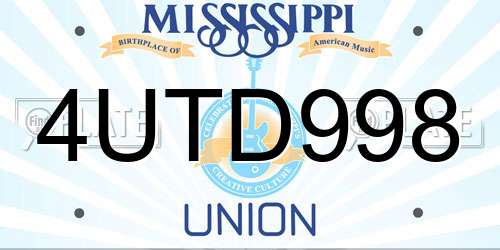 4UTD998 Mississippi License Plate