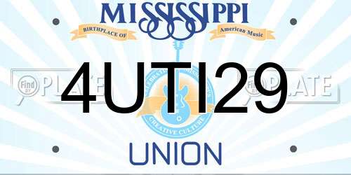 4UTI29 Mississippi License Plate