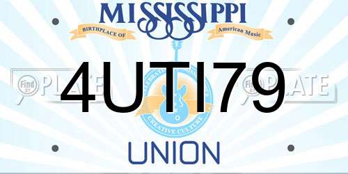 4UTI79 Mississippi License Plate