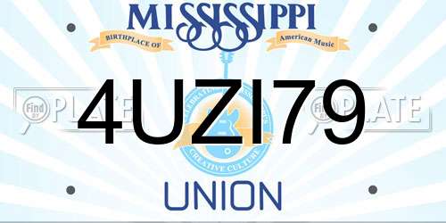 4UZI79 Mississippi License Plate