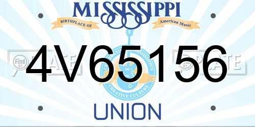 4V65156 Mississippi License Plate