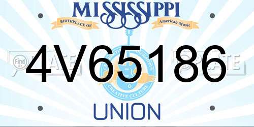 4V65186 Mississippi License Plate