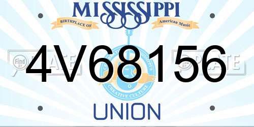 4V68156 Mississippi License Plate
